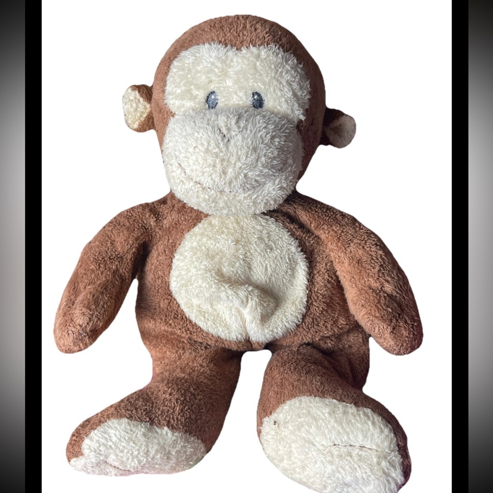 10” 2007 TY PLUFFIES Dangles Monkey Plush Toy Brown Sewn Soft Eyes Bean